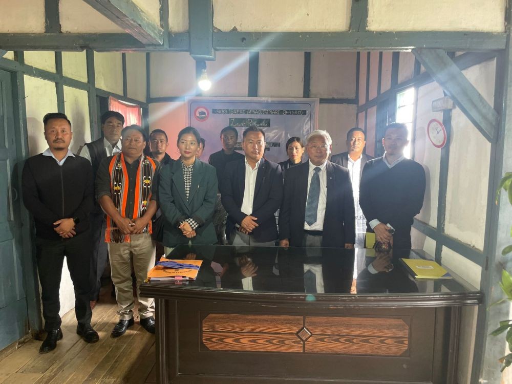 Sevonyi Keyho along with other council members and Phek Deputy Commissioner at Chozuba on July 11. (Photo Credit: ULB Chozuba Media team)